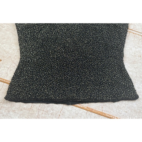 Chaudry Beaded Camisole Womens S Black Gold Silk Back Zip Heavy NWT Deadstock - Picture 14 of 15
